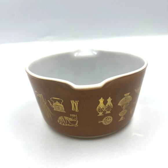 Vintage Pyrex Ceramic Bowl Early Americana 1 Qt 473 Rooster Eagle USA Made - Picture 5 of 9